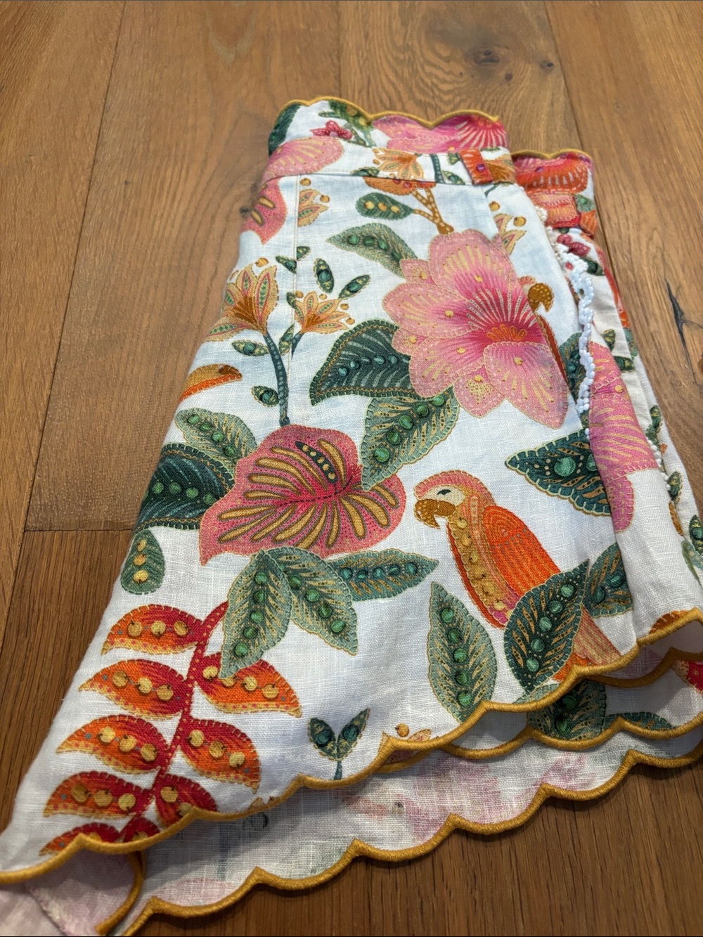 FARM Rio White Skater Skirt with Pink, Orange & Green Floral Print - Picture 3 of 3